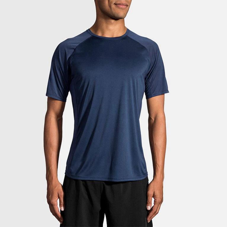 Brooks Stealth Hombre Camisetas Manga Corta - Azules (9572DXLZO)